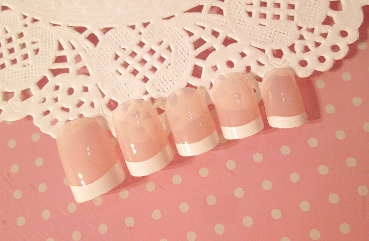 Nail art Nail art finished French long fake nail patch long French Nail art Nail art finished French long fake nail patch long French